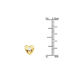 14K Yellow Gold Round Diamond Puffed Heart Pendant 0.03ct -Borcely Jewelry Sales 14k gold round diamond puffed heart pendant 003ct p 27707 rulerye