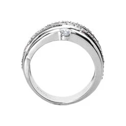 14K White Gold Round Diamond Right Hand Ring 0.57ct -Borcely Jewelry Sales 14k gold round diamond right hand ring 057ct p 29789 back white