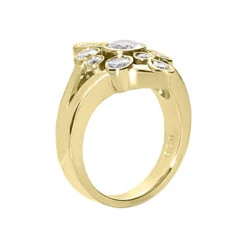 14K White Gold Round Diamond Right Hand Ring 1.11ct -Borcely Jewelry Sales 14k gold round diamond right hand ring 111ct p 29734 back yellow