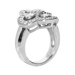 14K White Gold Round Diamond Right Hand Ring 1.33ct -Borcely Jewelry Sales 14k gold round diamond right hand ring 133ct p 29745 back white