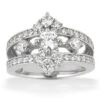 14K White Gold Round Diamond Right Hand Women's Ring 1ct