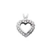 14K White Gold Round Diamond Scalloped Heart Pendant 0.27ct