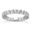Thin 14K White Gold Round Diamonds Eternity Band 3.10ct