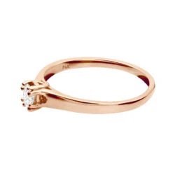 Affordable 14K Rose Gold Solitaire Engagement Ring 0.25ct 3.1mm -Borcely Jewelry Sales 14k gold solitaire engagement ring 025ct p 25017 backro
