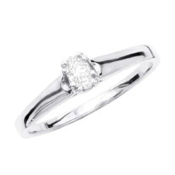 Affordable 14K Rose Gold Solitaire Engagement Ring 0.25ct 3.1mm -Borcely Jewelry Sales 14k gold solitaire engagement ring 025ct p 25017 wh