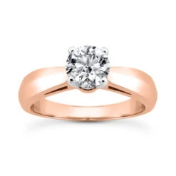 Solitaire Round Diamond Engagement Ring 0.40ct 2.7mm 14K White Gold -Borcely Jewelry Sales 14k gold solitaire engagement ring 040ct p 25057 rose 20220426