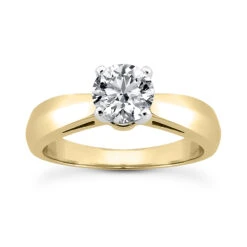 Solitaire Round Diamond Engagement Ring 0.40ct 2.7mm 14K White Gold -Borcely Jewelry Sales 14k gold solitaire engagement ring 040ct p 25057 yellow 20220426