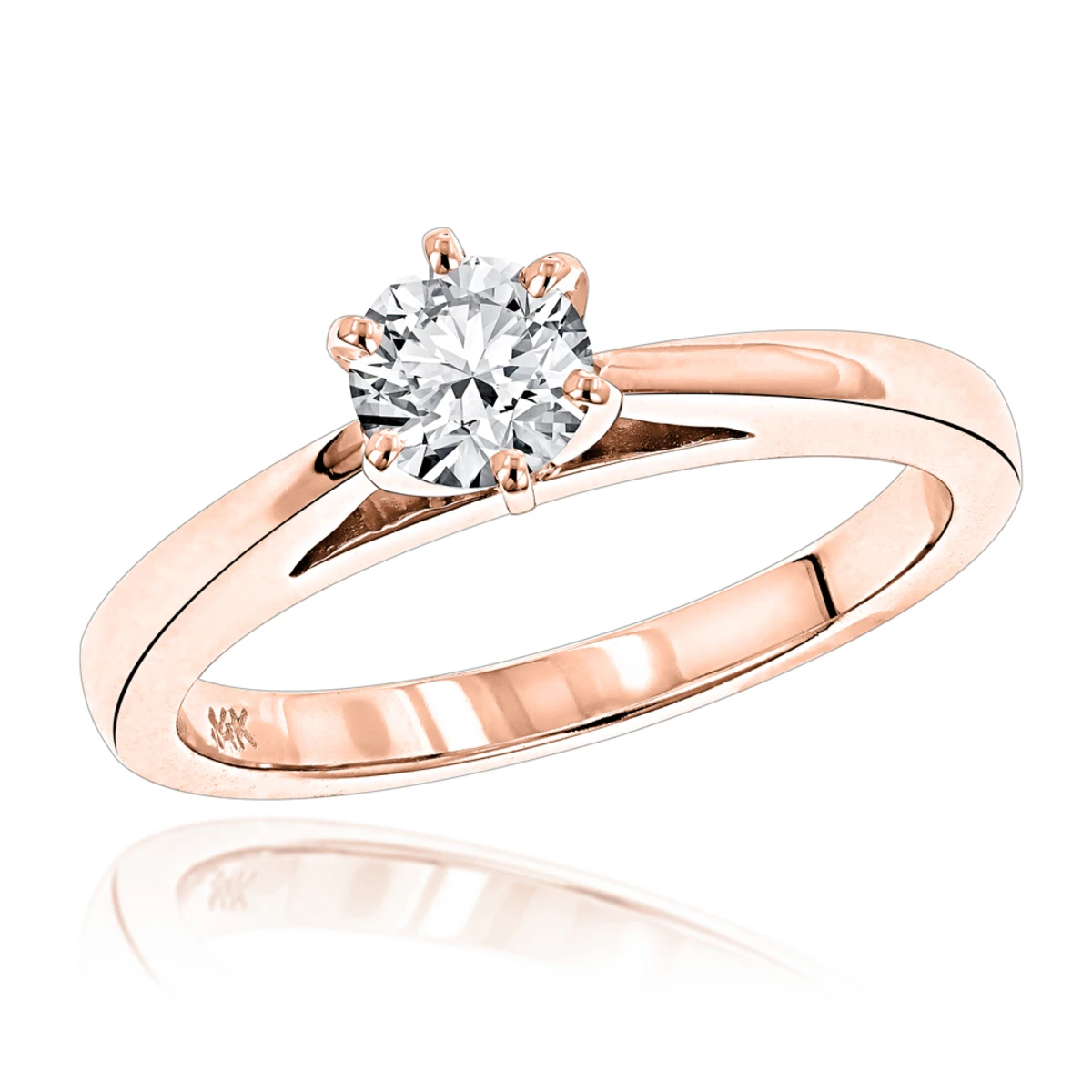 14K White Gold Solitaire Engagement Ring 0.40ct 2.3mm 3 14K White Gold Solitaire Engagement Ring 0.40ct 2.3mm - Image 3