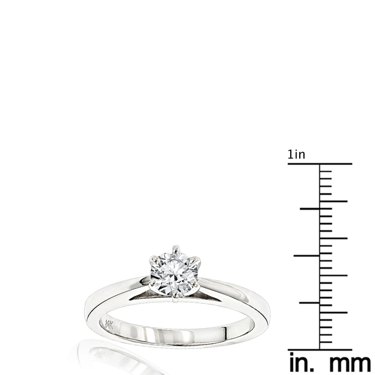 14K White Gold Solitaire Engagement Ring 0.40ct 2.3mm 6 14K White Gold Solitaire Engagement Ring 0.40ct 2.3mm - Image 6