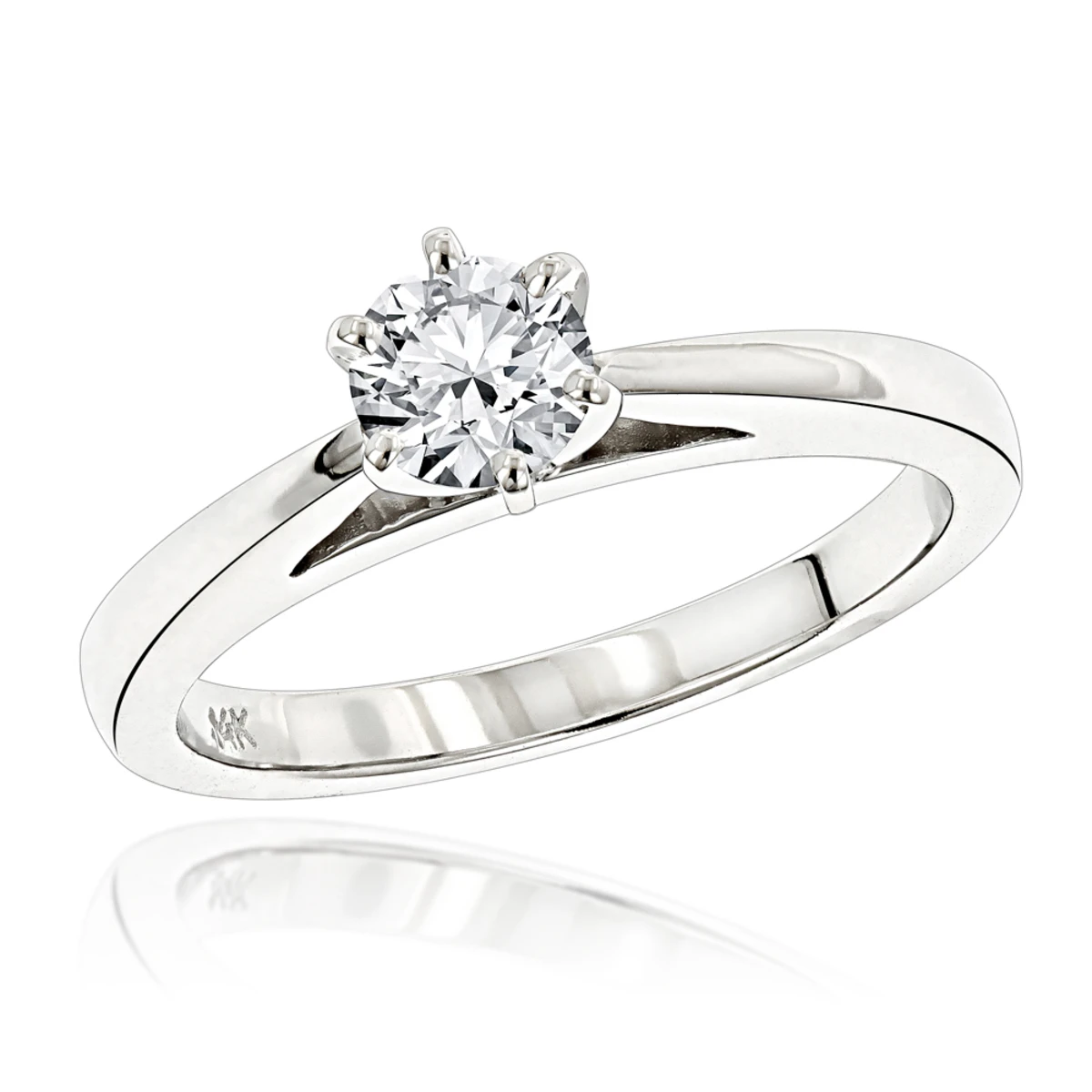 14K White Gold Solitaire Engagement Ring 0.40ct 2.3mm 1 14K White Gold Solitaire Engagement Ring 0.40ct 2.3mm