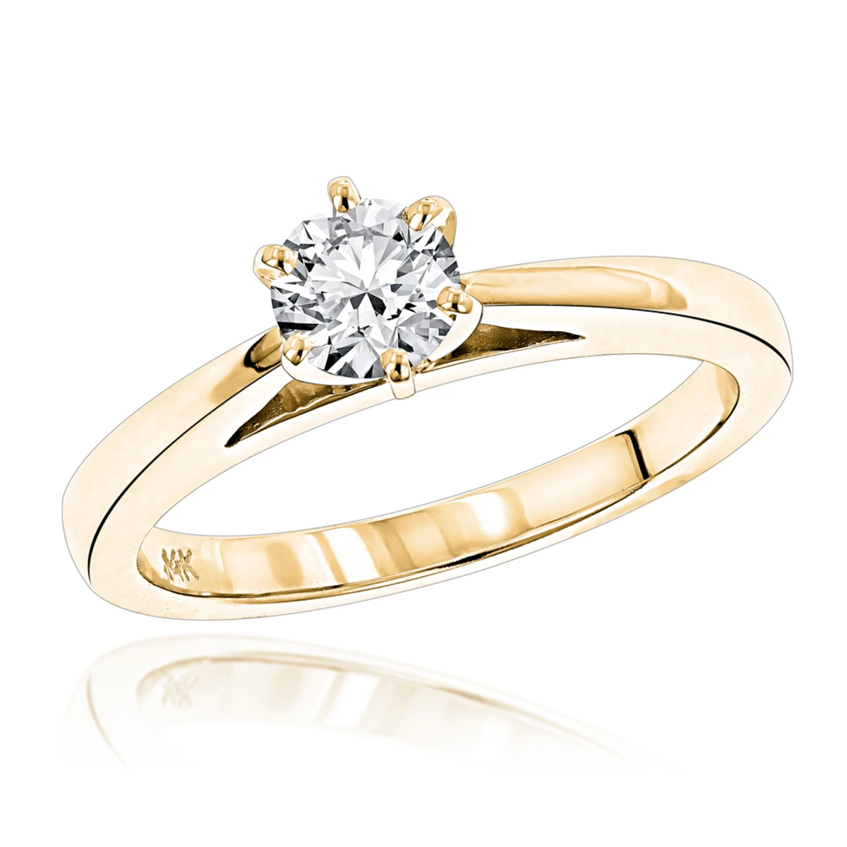 14K White Gold Solitaire Engagement Ring 0.40ct 2.3mm 2 14K White Gold Solitaire Engagement Ring 0.40ct 2.3mm - Image 2