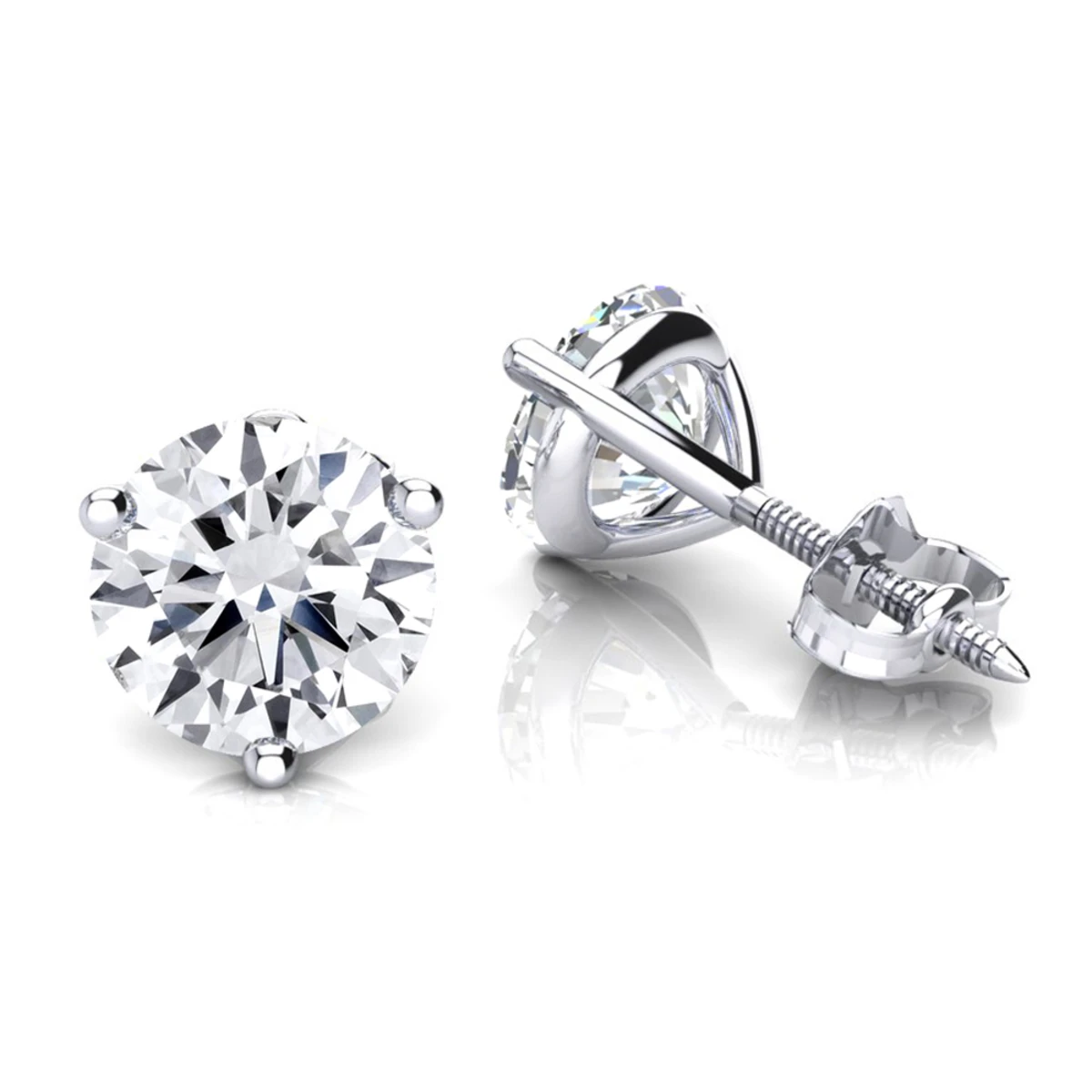14K White Gold Solitaire Round Diamond Martini Stud Earrings 0.33ct 1 14K White Gold Solitaire Round Diamond Martini Stud Earrings 0.33ct