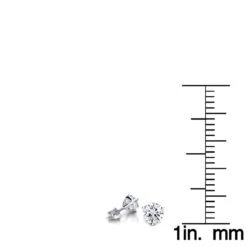 14K White Gold Solitaire Round Diamond Martini Stud Earrings 0.33ct 11 14K White Gold Solitaire Round Diamond Martini Stud Earrings 0.33ct -Borcely Jewelry Sales 14k gold solitaire round diamond martini stud earrings 033ct rulerwh