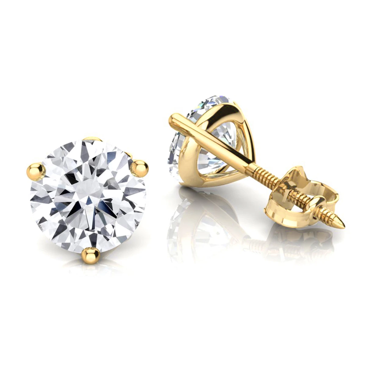 14K White Gold Solitaire Round Diamond Martini Stud Earrings 0.33ct 2 14K White Gold Solitaire Round Diamond Martini Stud Earrings 0.33ct - Image 2