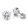 14K White Gold Solitaire Round Diamond Martini Stud Earrings 1.5ct