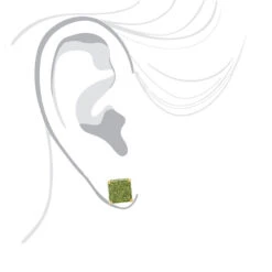 14K Yellow Gold Square Green Diamond Stud Earrings 1.3ct By Luxurman -Borcely Jewelry Sales 14k gold square green diamond stud earrings 13ct by luxurman bodye