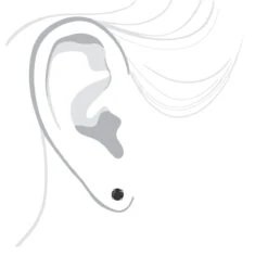 14K White Gold Stud Earrings With Prong Set Black Diamonds 1 Carat 5mm -Borcely Jewelry Sales 14k gold stud earrings with black diamonds 1 carat p 6054 bodwh