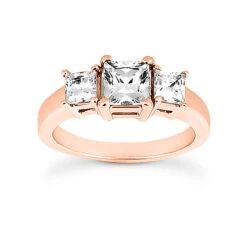 14K White Gold Three Stone Diamond Engagement Ring 0.64ct 2.7mm -Borcely Jewelry Sales 14k gold three stone diamond engagement ring 064ct p 24673 rose 20220426