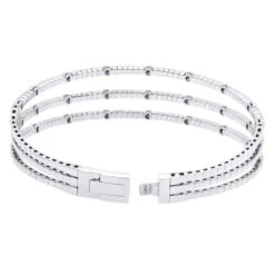 1.5 Carat Flexible Diamond Bangle Bracelet For Women Solid 14K Rose Gold 3 Row 12 1.5 Carat Flexible Diamond Bangle Bracelet For Women Solid 14K Rose Gold 3 Row -Borcely Jewelry Sales 14k gold unique 3 row flexible diamond bangle bracelet for ladies 15 carat 018338 back white