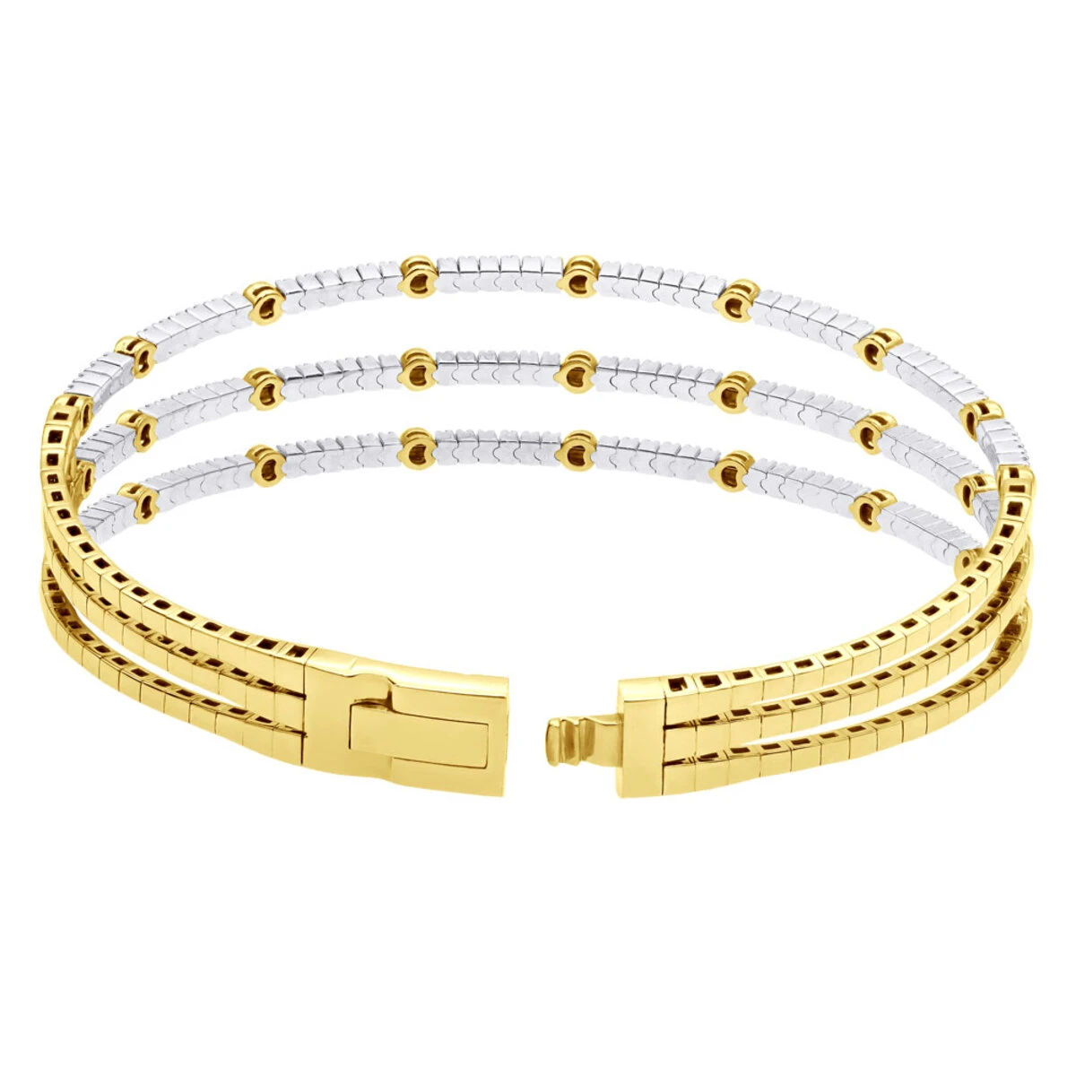 1.5 Carat Flexible Diamond Bangle Bracelet For Women Solid 14K Rose Gold 3 Row 5 1.5 Carat Flexible Diamond Bangle Bracelet For Women Solid 14K Rose Gold 3 Row - Image 5