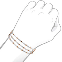 1.5 Carat Flexible Diamond Bangle Bracelet For Women Solid 14K Rose Gold 3 Row 15 1.5 Carat Flexible Diamond Bangle Bracelet For Women Solid 14K Rose Gold 3 Row -Borcely Jewelry Sales 14k gold unique 3 row flexible diamond bangle bracelet for ladies 15 carat 018338 body rose