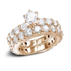 14K White Gold Unique Diamond Engagement Ring Set 4.17ct -Borcely Jewelry Sales 14k gold unique diamond engagement ring set 417ct p 23521 ro