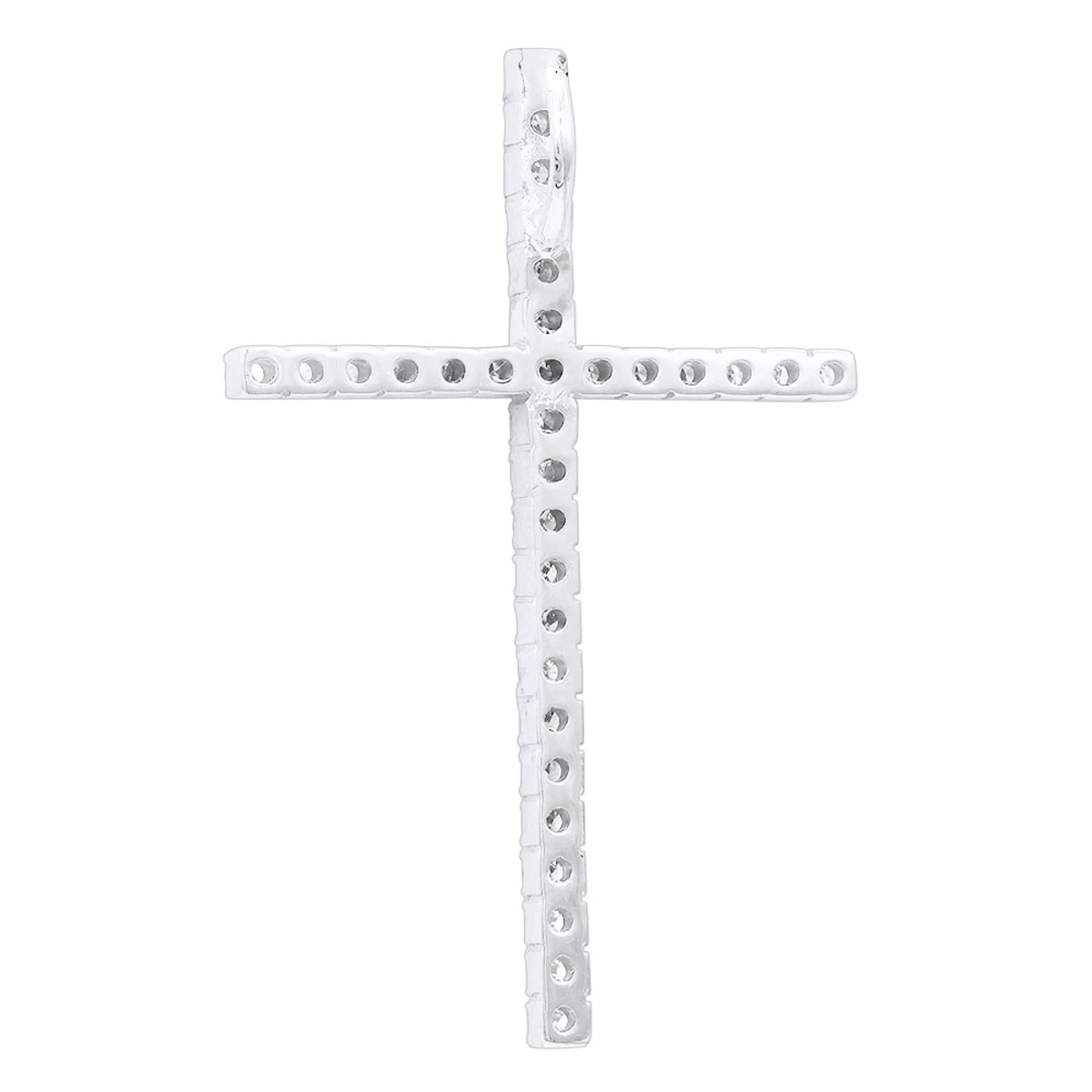 14K Yellow Gold White And Yellow Diamond Cross Pendant 0.72ct 4 14K Yellow Gold White And Yellow Diamond Cross Pendant 0.72ct - Image 4