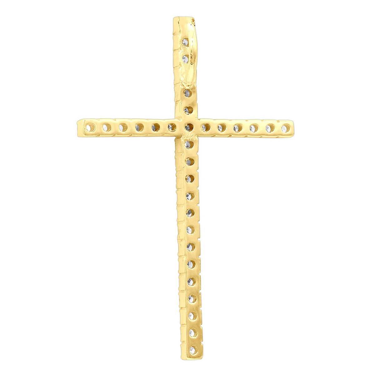 14K Yellow Gold White And Yellow Diamond Cross Pendant 0.72ct 5 14K Yellow Gold White And Yellow Diamond Cross Pendant 0.72ct - Image 5