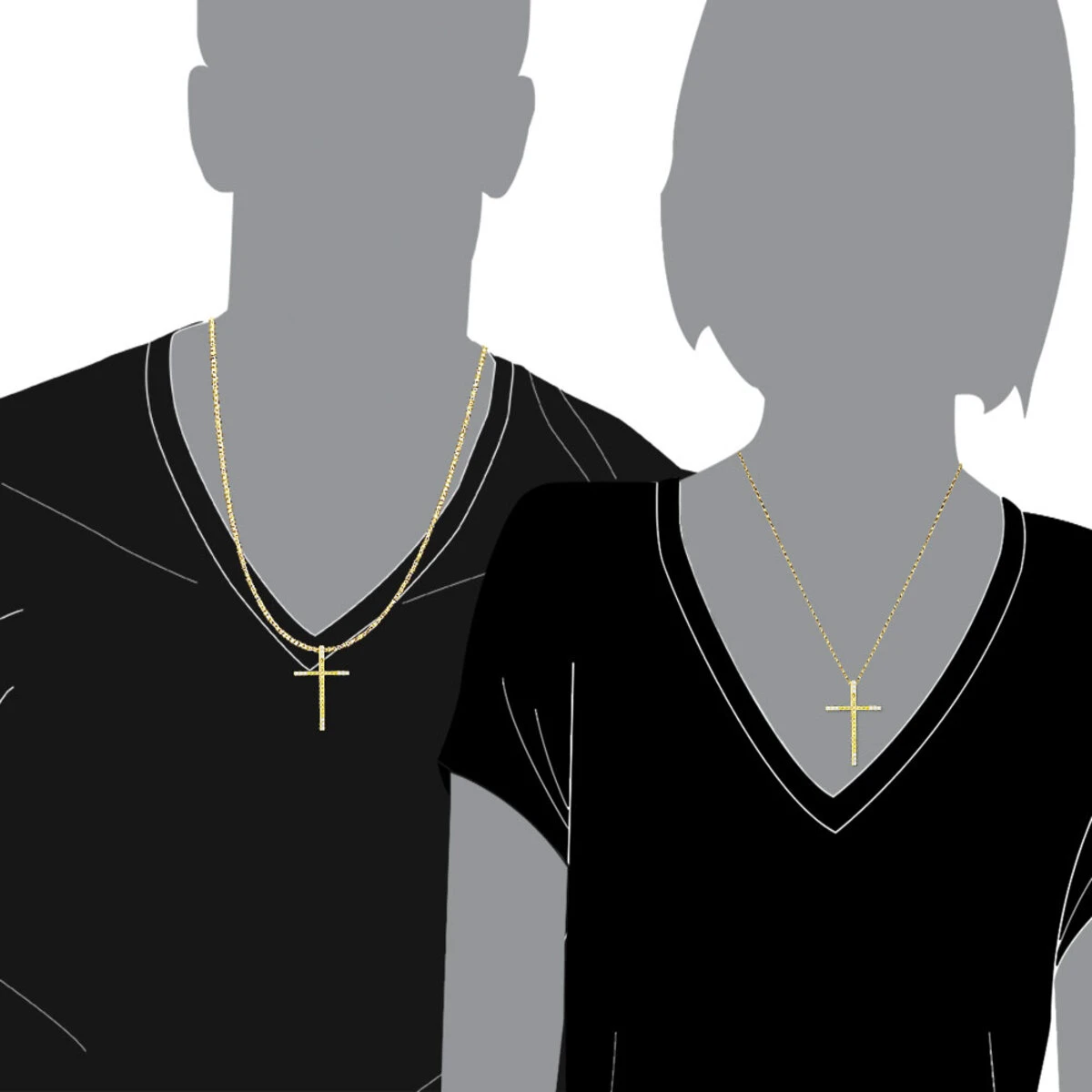 14K Yellow Gold White And Yellow Diamond Cross Pendant 0.72ct 7 14K Yellow Gold White And Yellow Diamond Cross Pendant 0.72ct - Image 7