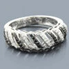 14K White Gold White Black Diamond Ring 0.32ct
