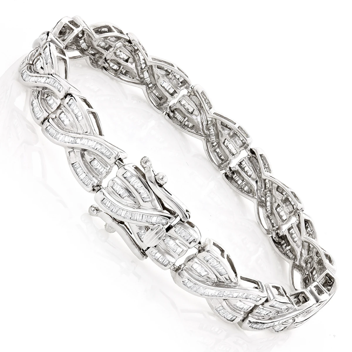 14K Yellow Gold Women's Baguette Diamond Bracelet 4 Ct 4 14K Yellow Gold Women's Baguette Diamond Bracelet 4 Ct - Image 4