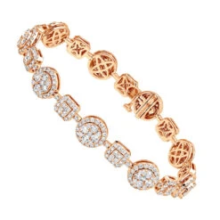 14K White Gold Women's Diamond Bracelet 6 Carat Pave Diamonds By Luxurman -Borcely Jewelry Sales 14k gold womens diamond bracelet 6 carat pave diamonds by luxurman ro