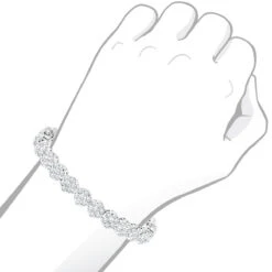14K White Gold Women's Diamond Cluster Tennis Bracelet 8.25ct -Borcely Jewelry Sales 14k gold womens diamond cluster tennis bracelet 825ct p 5962 bodwh