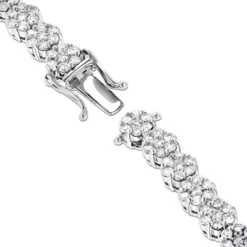 14K White Gold Women's Diamond Cluster Tennis Bracelet 8.25ct -Borcely Jewelry Sales 14k gold womens diamond cluster tennis bracelet 825ct p 5962 claspwh