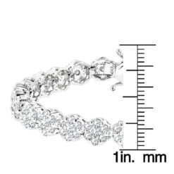 14K White Gold Women's Diamond Cluster Tennis Bracelet 8.25ct -Borcely Jewelry Sales 14k gold womens diamond cluster tennis bracelet 825ct p 5962 rulerwh