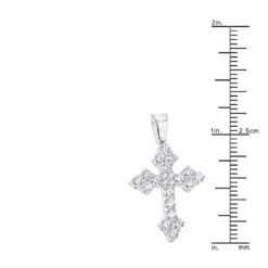 14K White Gold Women's Diamond Cross Pendant 2.12ct -Borcely Jewelry Sales 14k gold womens diamond cross pendant 212ct p 6572 rulerwh