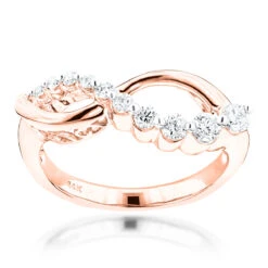 14K White Gold Women's Diamond Journey Ring 0.4ct -Borcely Jewelry Sales 14k gold womens diamond journey ring 054ct p 234 ro