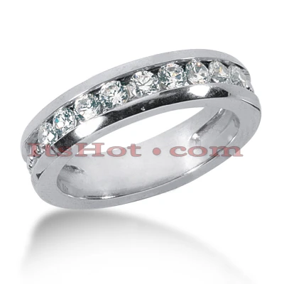 14K White Gold Women's Diamond Wedding Band 0.63ct 5mm 1 14K White Gold Women's Diamond Wedding Band 0.63ct 5mm