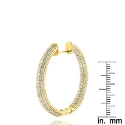 14K Rose Gold Large Inside Out Diamond Hoop Earrings 6ct 11 14K Rose Gold Large Inside Out Diamond Hoop Earrings 6ct -Borcely Jewelry Sales 14k inside out diamond hoop earrings 600ct p 35702 rulerye