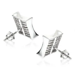 14K White Gold Invisible Set Princess Cut Diamond Stud Earrings For Men And Women 1.25ct Kite Shape -Borcely Jewelry Sales 14k invisible set princess cut diamond earrings 125ct p 97 backwh 1