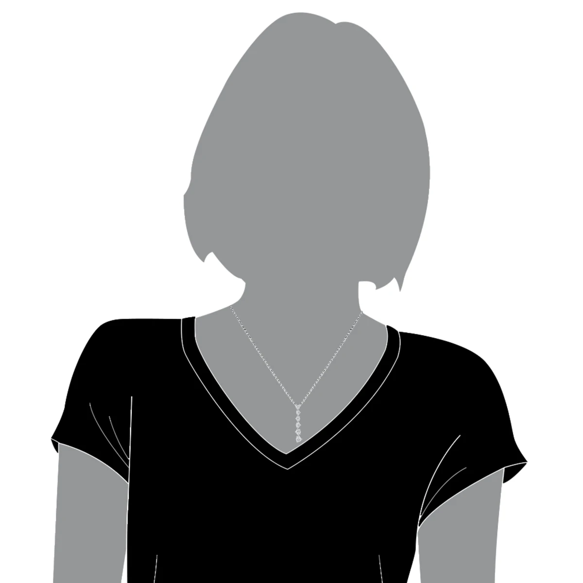 14K White Gold Journey Diamond Pendant 1.55ct 5 14K White Gold Journey Diamond Pendant 1.55ct - Image 5