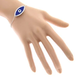 14K Yellow Gold Large Blue Evil Eye Diamond Bracelet 0.22ct -Borcely Jewelry Sales 14k large blue evil eye diamond bracelet 022ct p 35843 bodwh