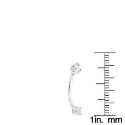 Pure 14K White Gold Belly Ring With Diamonds 0.33ct -Borcely Jewelry Sales 14k pure gold belly ring with diamonds 033ct p 5864 rulerwh