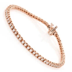 14K Yellow Gold Round Diamond Tennis Bracelet 2.2ct -Borcely Jewelry Sales 14k round diamond tennis bracelet 220ct p 22424 ro