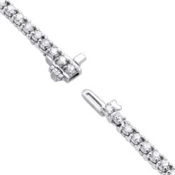 14K White Gold Round Diamond Tennis Bracelet For Women 3.55ct With 4 Prong Setting -Borcely Jewelry Sales 14k round diamond tennis bracelet 355ct p 22423 backwh