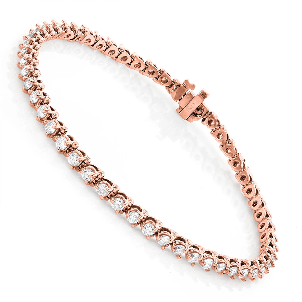 Round G VS Diamond Tennis Bracelet 4.4ct 14K White Gold 3 Round G VS Diamond Tennis Bracelet 4.4ct 14K White Gold - Image 3