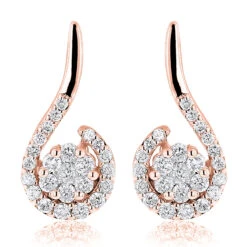 14K White Gold Swirl Diamond Earrings For Women 0.75ct 7 14K White Gold Swirl Diamond Earrings For Women 0.75ct -Borcely Jewelry Sales 14k swirl diamond earrings 075ct p 22553 ro