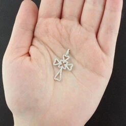 14K White Gold Unique Diamond Cross Pendant 0.34ct -Borcely Jewelry Sales 14k unique diamond cross pendant 034ct p 41784box