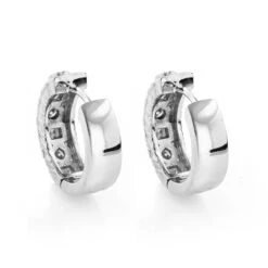 14K White Gold Unique Huggie Diamond Earrings 0.77ct 8 14K White Gold Unique Huggie Diamond Earrings 0.77ct -Borcely Jewelry Sales 14k unique huggie diamond earrings 077ct p 22348 backwh