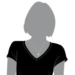 Small 14K White Gold Cross Pendant For Women With Diamonds 0.2ct -Borcely Jewelry Sales 14k white gold cross pendant 028ct p 42047 bodwh